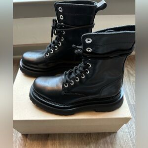 AMI Paris Alexandre Mattiussi Black Calfskin Military Chunky Boots - EU 39
